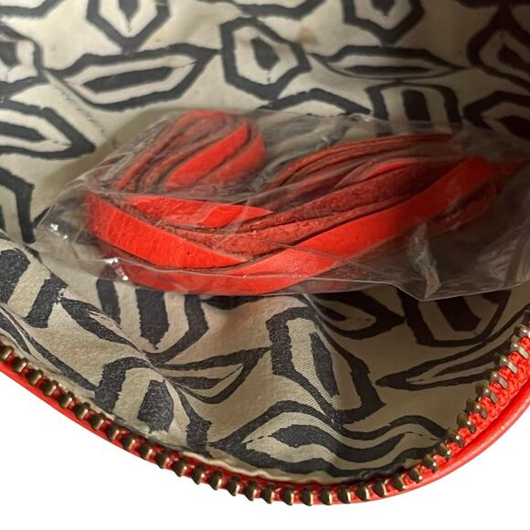 Rebecca Minkoff Leather Mini Mac Clutch Crossbody Bag Convertible Tomato Red - Picture 10 of 11